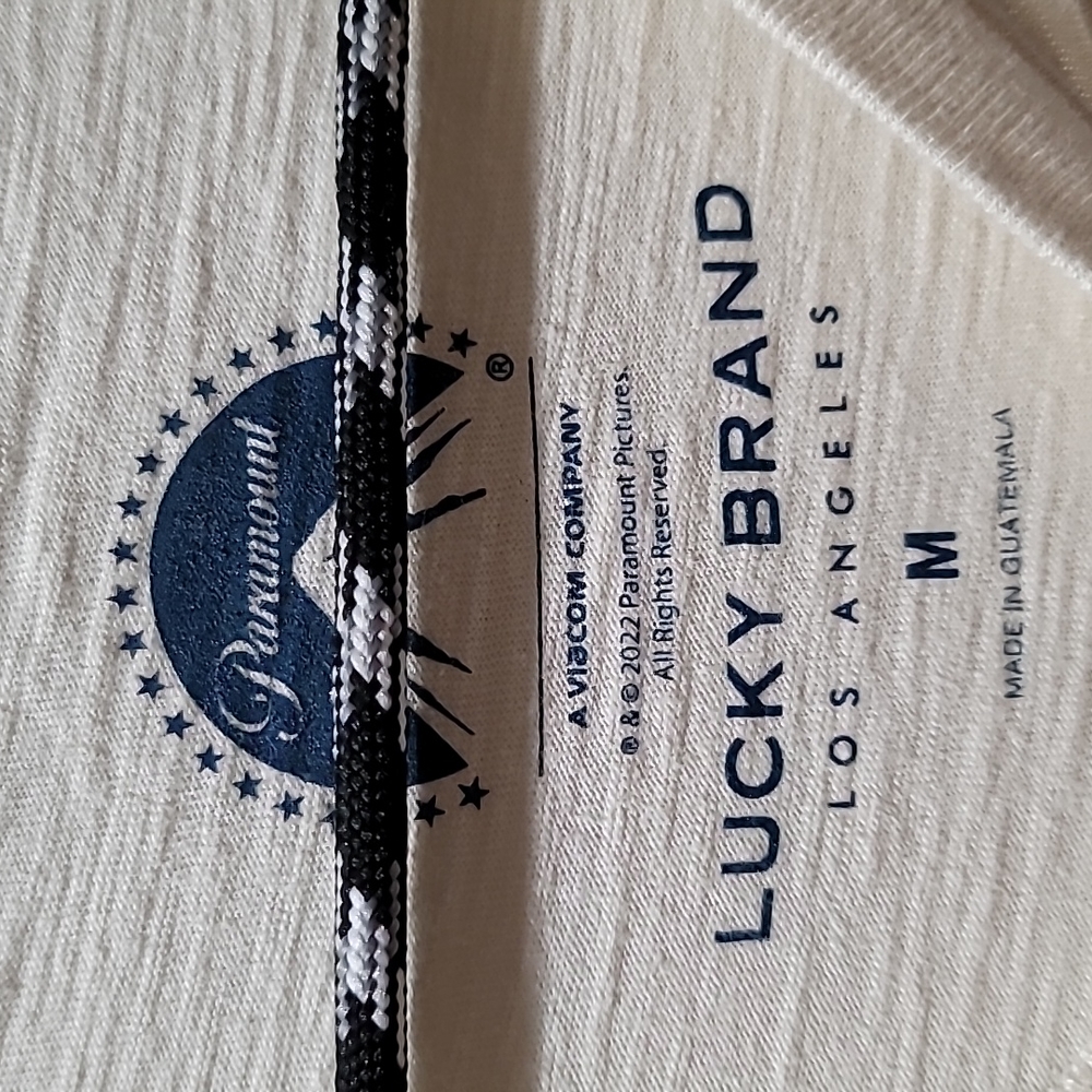 LUCKY BRAND Mens Medium Yellow Anchorman Graphic Short Sleeve Crewneck T-shirt - Picture 7 of 12